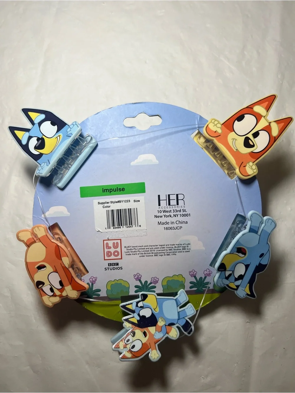 NWT HER Bluey 5 Kids Hair Clips